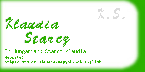 klaudia starcz business card